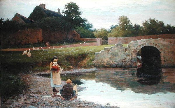 Brincando junto à Ponte Velha de Joseph Malachy Kavanagh