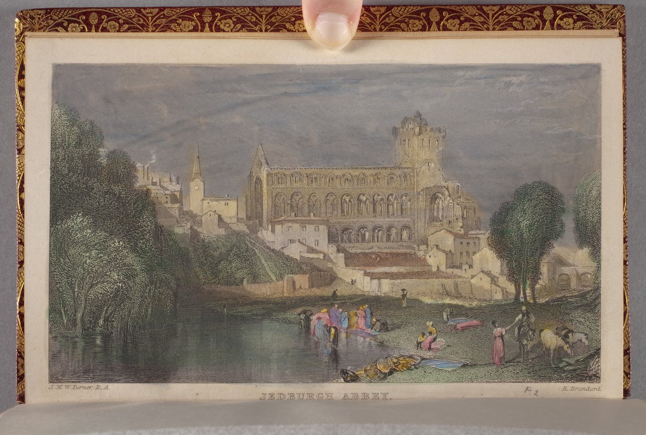 Abadia de Jedburgh como encadernada no Vol. II de The Poetical Works of Sir Walter Scott, gravado por Robert Brandard (1805-1862) de Joseph Mallord William (after) Turner