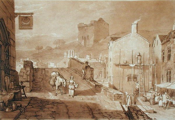 Morpeth, Northumberland, gravada por Charles Turner (1773-1857) publicada em 1808 (gravação) de Joseph Mallord William (after) Turner