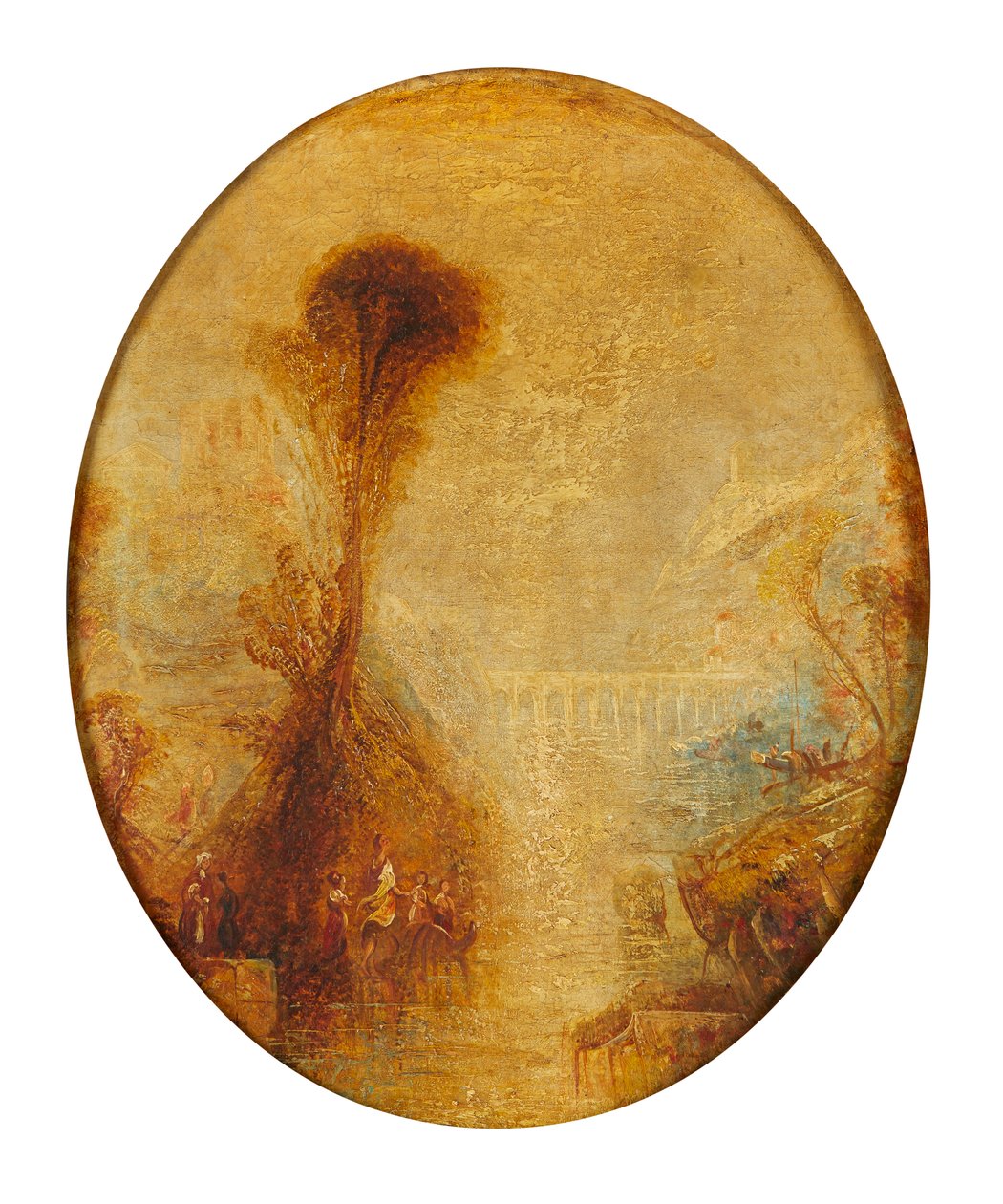 Paisagem Clássica Com Viaduto (óleo sobre tela) de Joseph Mallord William (follower of) Turner