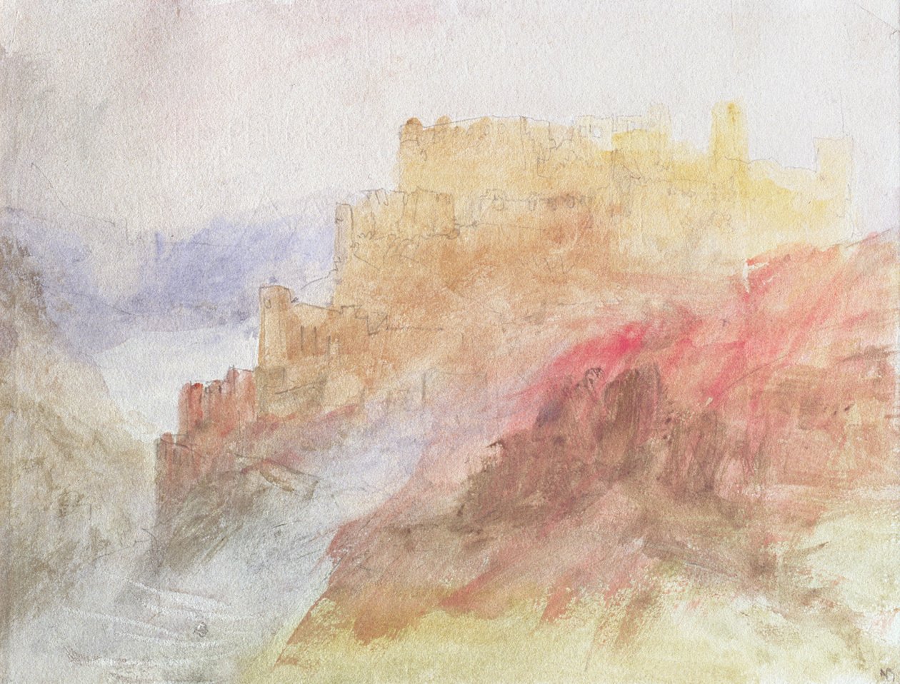Um castelo acima de um abismo, c.184144 de Joseph Mallord William Turner