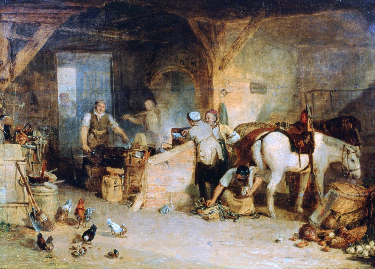 Um ferreiro do país que discute o preço do ferro ..., c1807. de Joseph Mallord William Turner