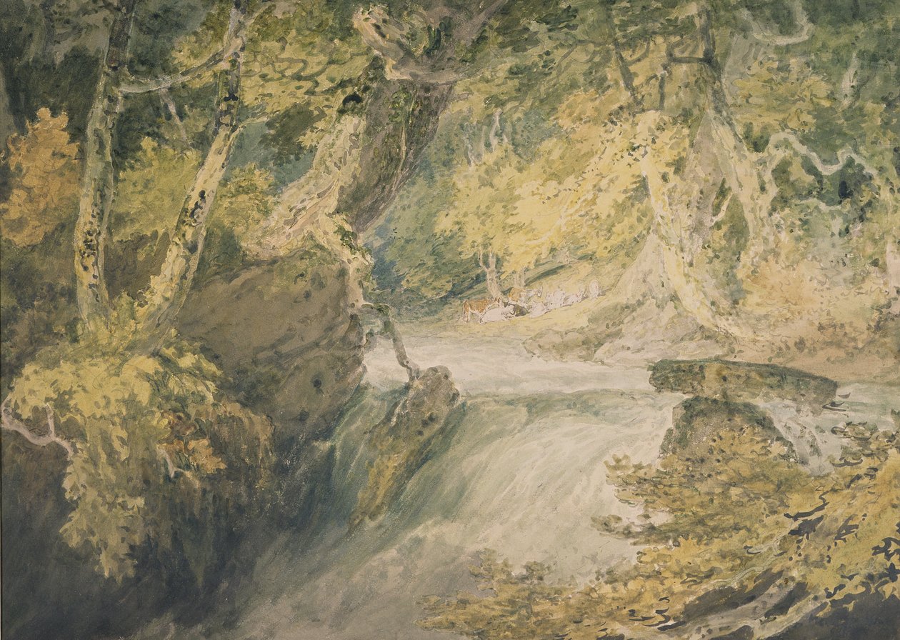 Um rio em espuma, c.1796 (aguarela sobre papel) de Joseph Mallord William Turner