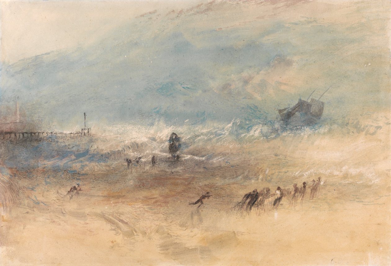 Um navio aproximando-se do porto de Margate num mar tempestuoso de Joseph Mallord William Turner