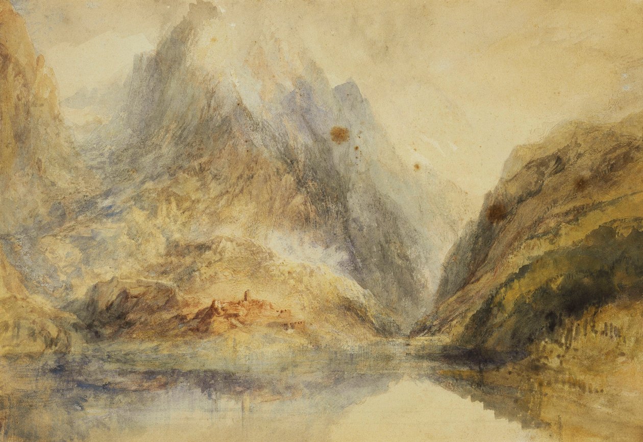 Uma paisagem alpina suíça, c.1843 de Joseph Mallord William Turner