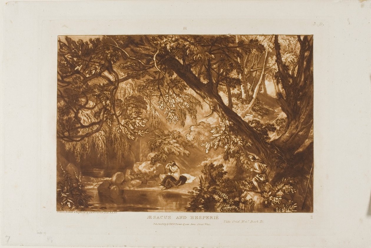Aesacus e Hesperia, placa 66 do Livro de Estudos de Joseph Mallord William Turner