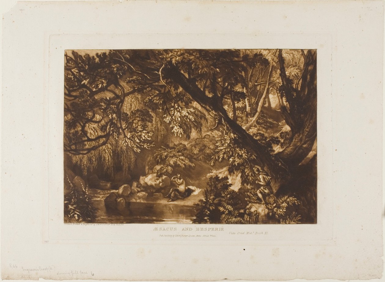 Aesacus e Hesperia, placa 66 do Livro de Estudos de Joseph Mallord William Turner