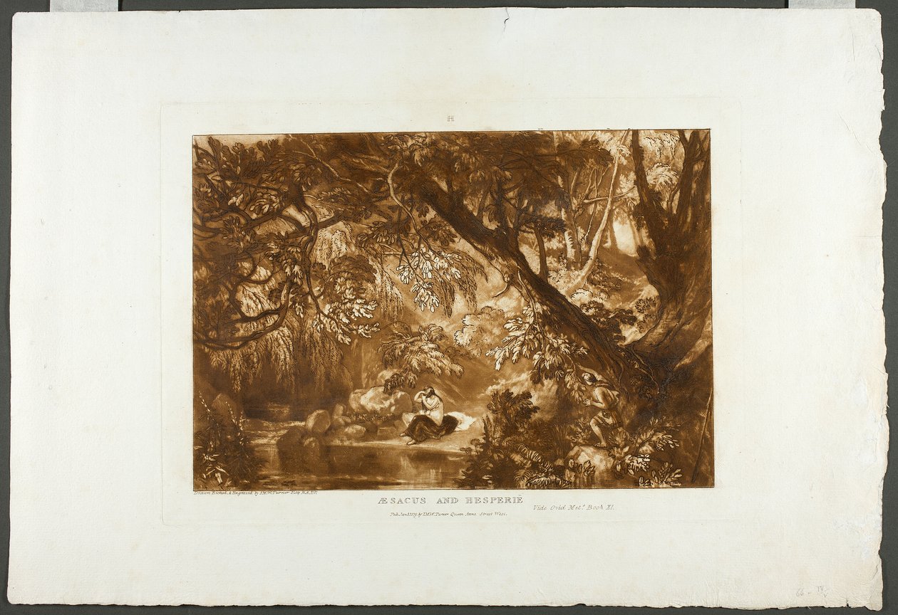 Aesacus e Hesperia, placa 66 do Livro de Estudos de Joseph Mallord William Turner