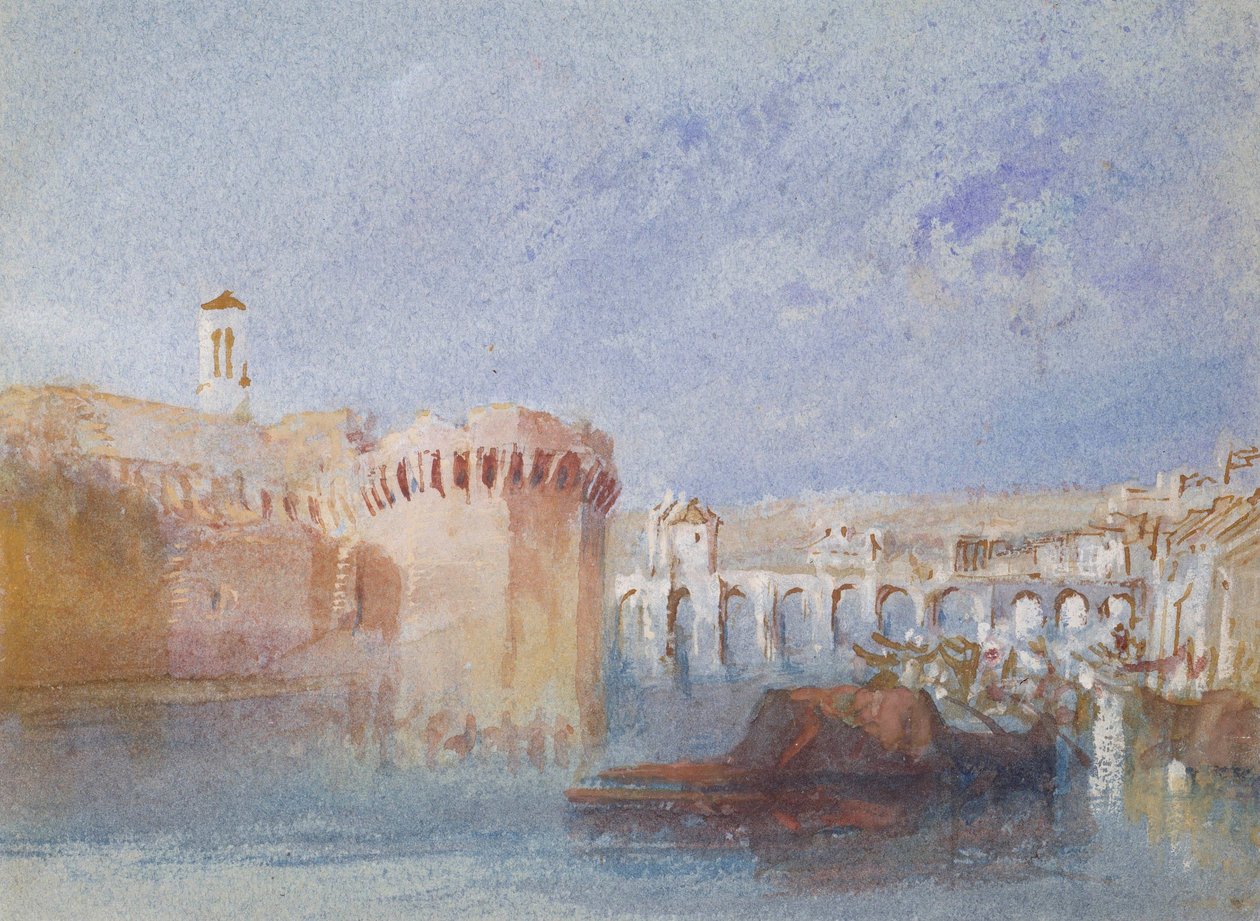 Angers: As Muralhas da Doutre com a Torre da Igreja de La Trinité de Joseph Mallord William Turner
