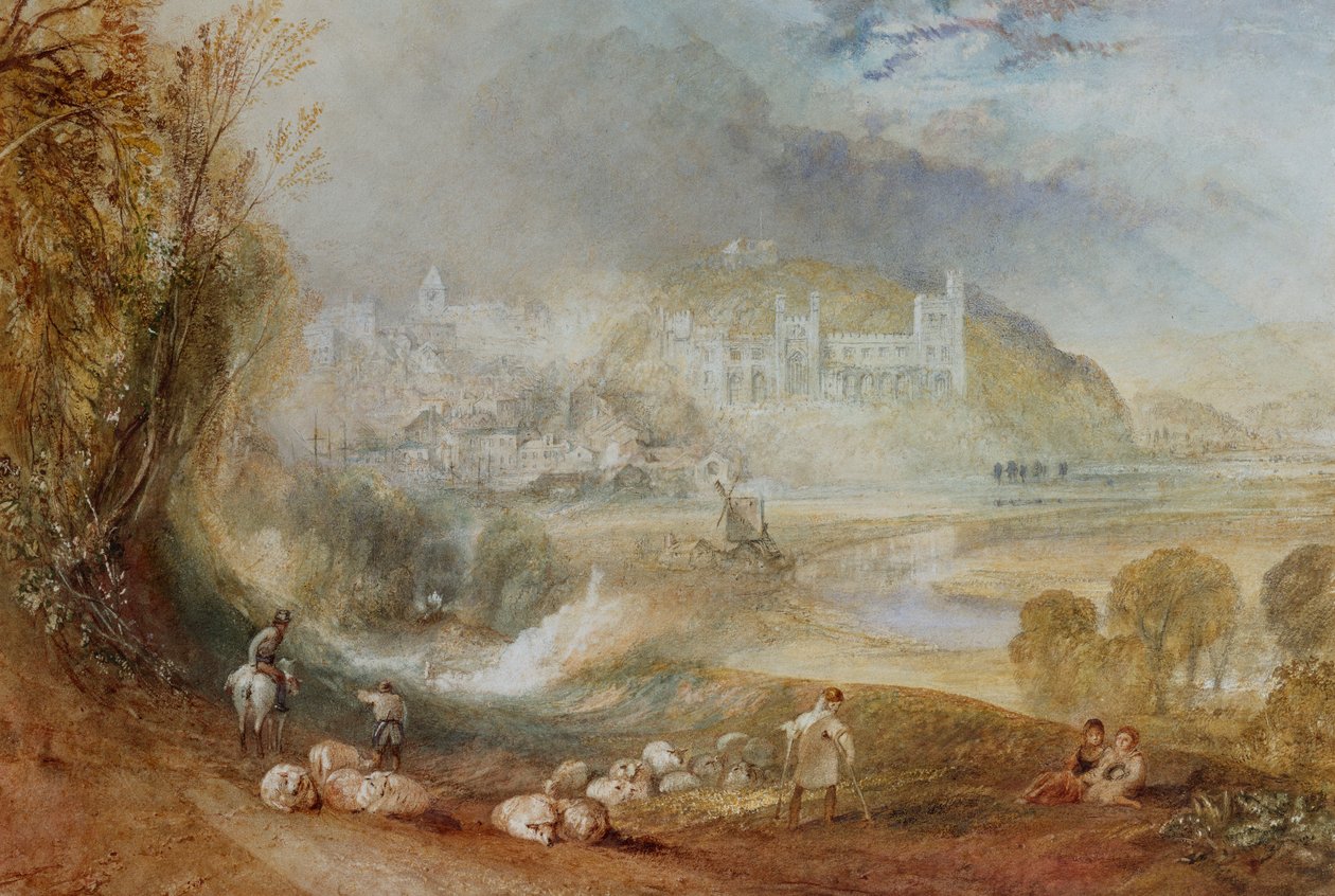 Castelo de Arundel e cidade, c.1824 de Joseph Mallord William Turner