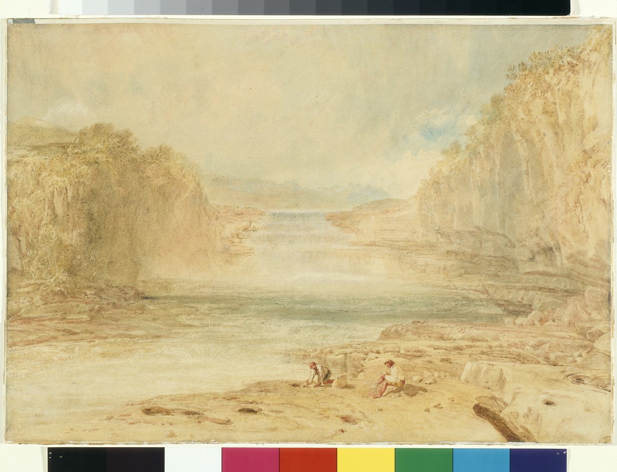 Aysgarth Force, Richmondshire (aguarela sobre lápis em papel branco) de Joseph Mallord William Turner