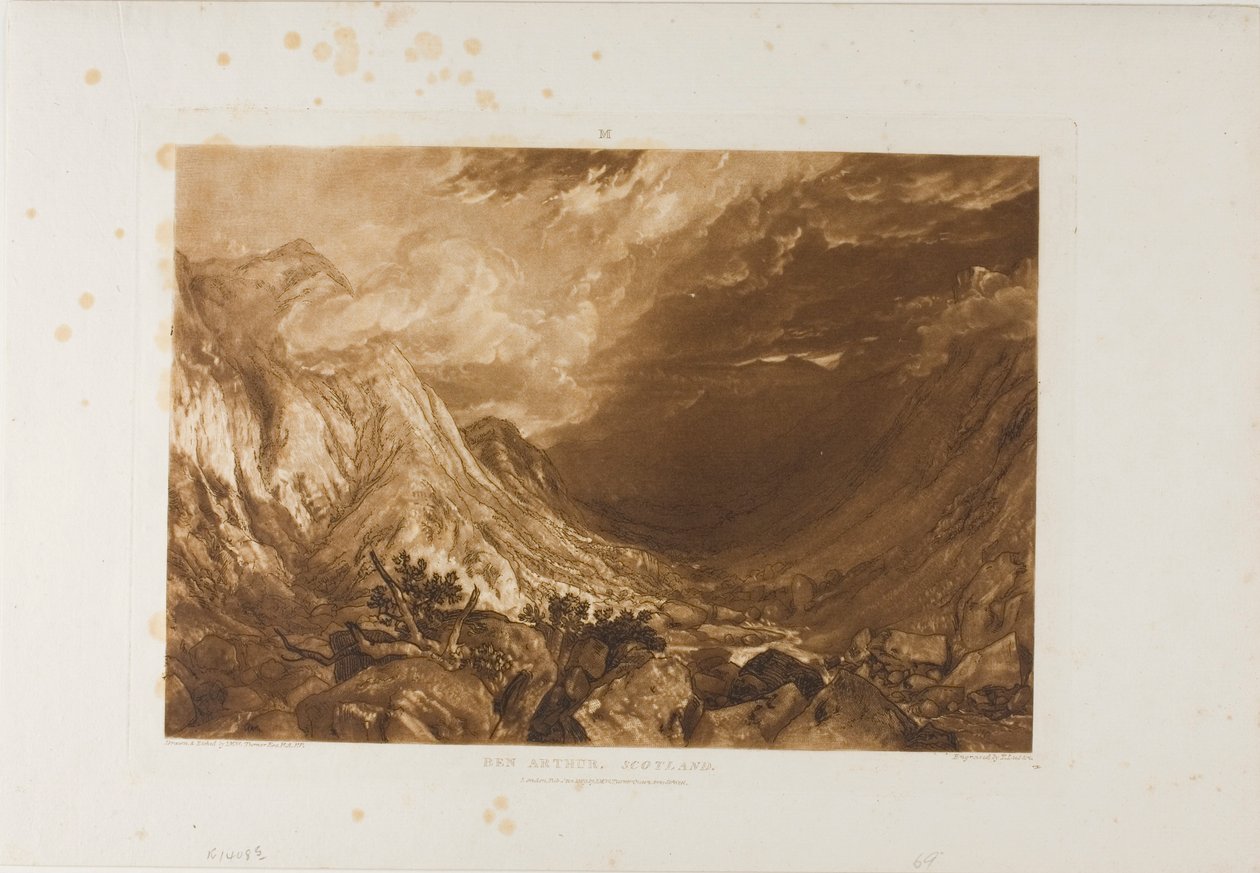 Ben Arthur, placa 69 do Livro de Estudos de Joseph Mallord William Turner