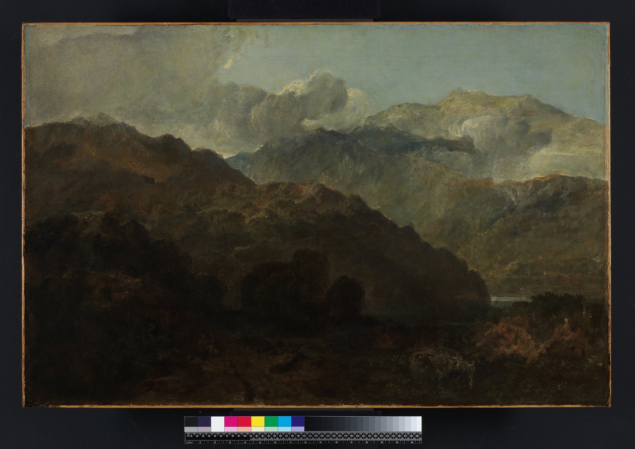 Montanhas de Ben Lomond, Escócia: O Viajante - Guerra de Caros de Vide Ossian, c. 1799-1800 (óleo sobre tela) de Joseph Mallord William Turner