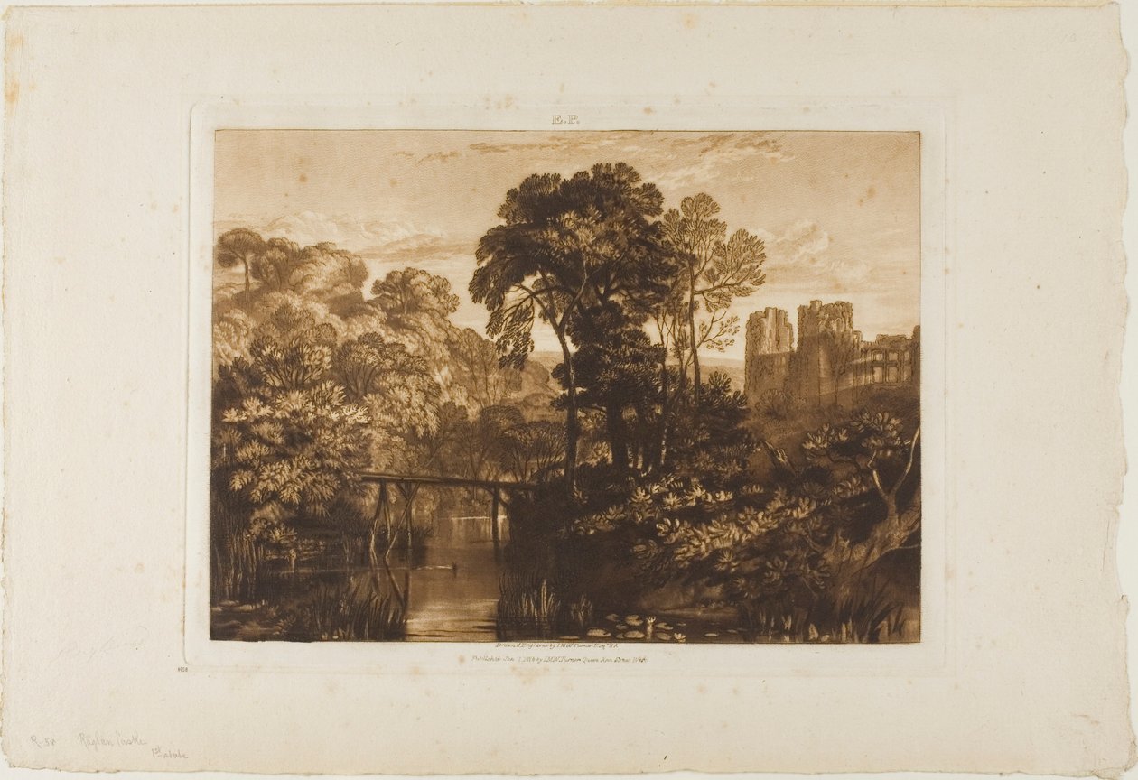 Berry Pomeroy Castle, placa 58 do Liber Studiorum de Joseph Mallord William Turner