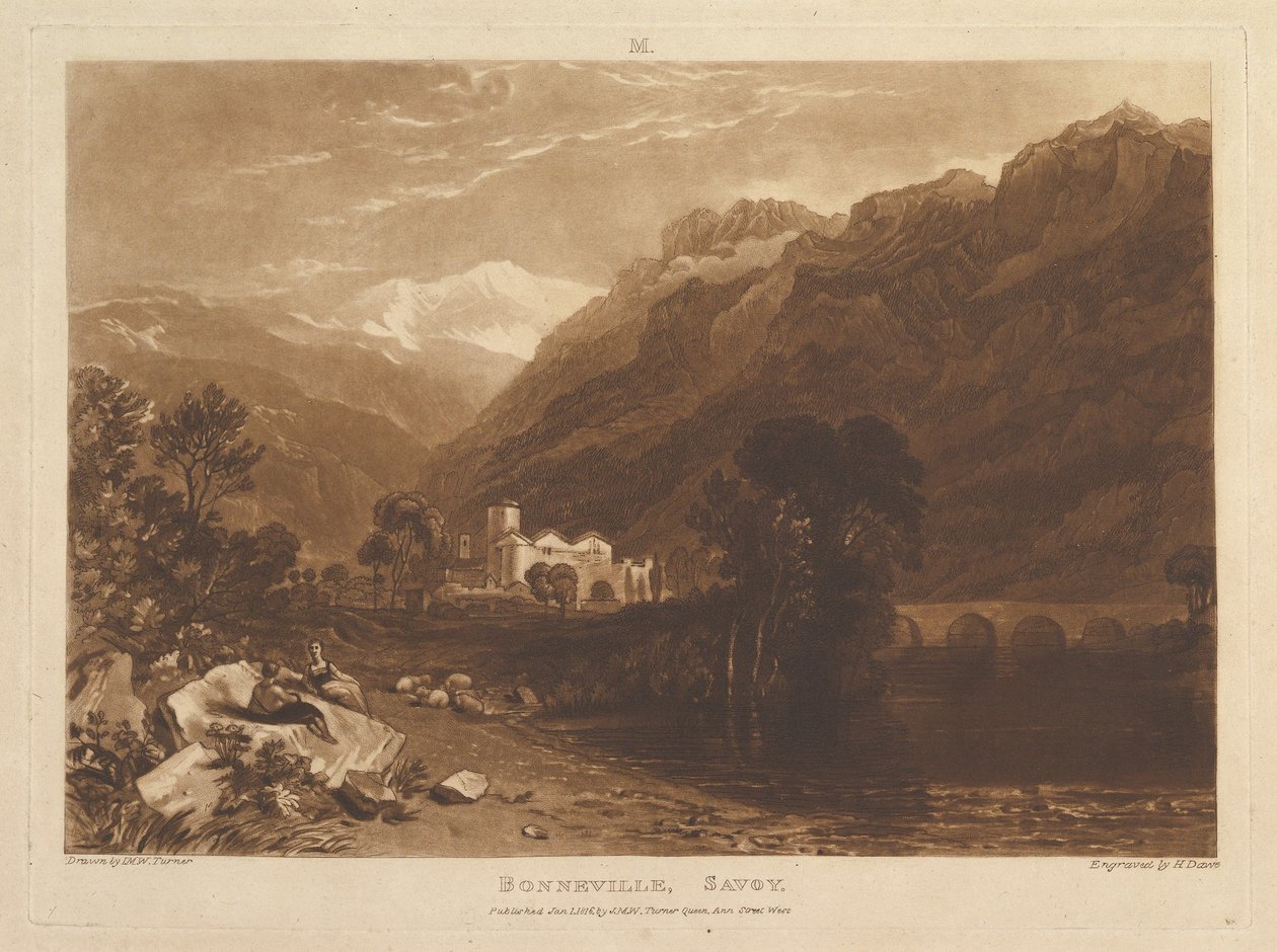 Bonneville, Savoy Book Studies, Parte 13, Placa 64, 1 de janeiro de 1819. de Joseph Mallord William Turner