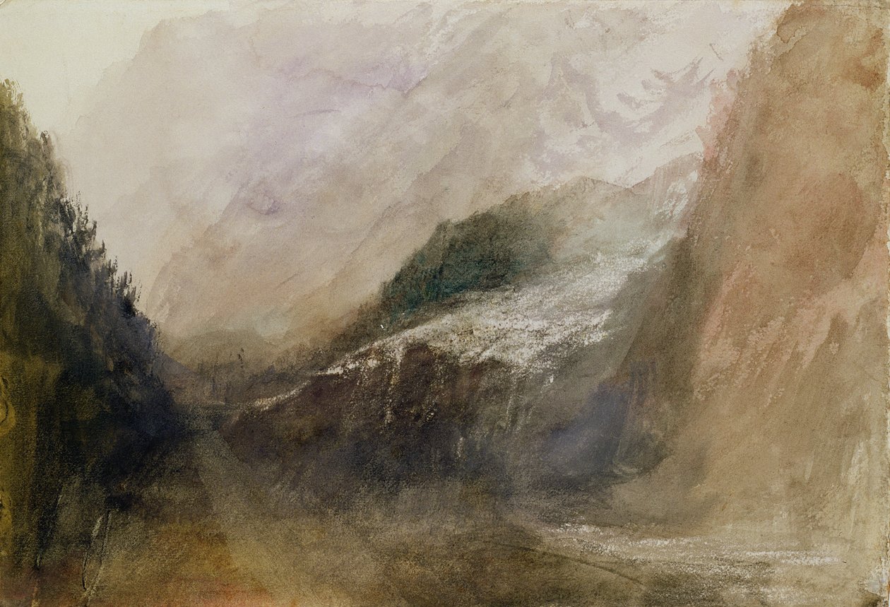 Geleira Brenva, Val dAosta (wc no papel) de Joseph Mallord William Turner