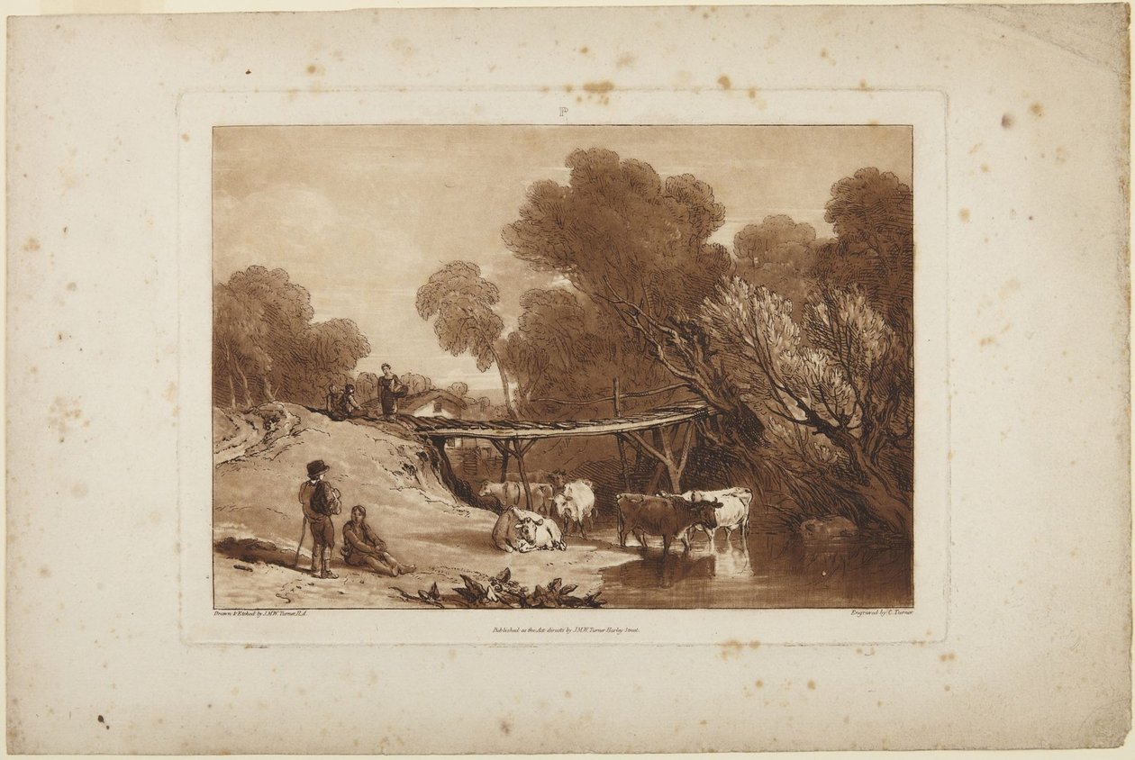 Ponte e vacas de Joseph Mallord William Turner