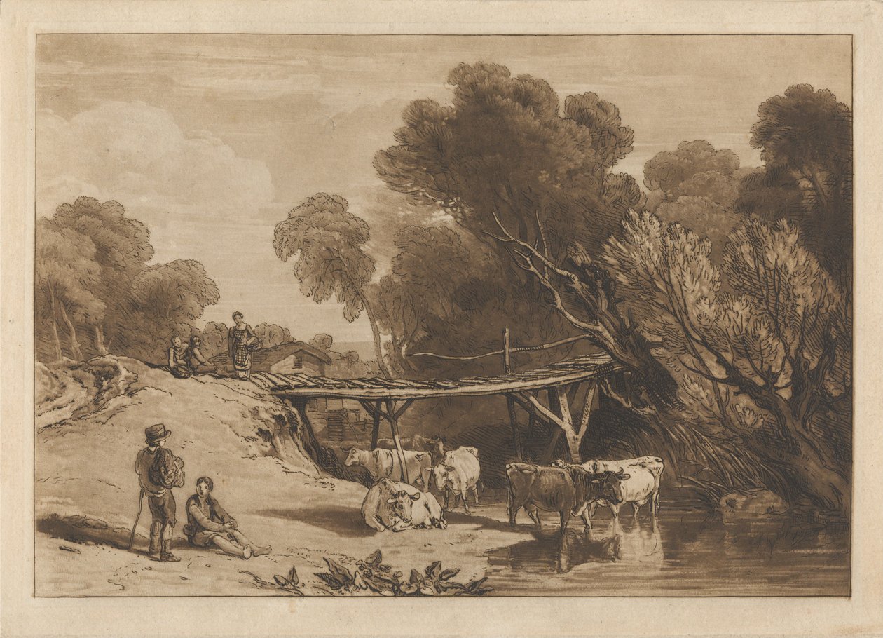 Ponte e vacas de Joseph Mallord William Turner