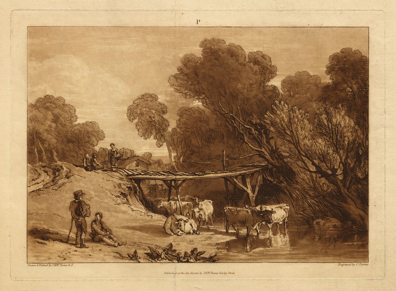 Ponte e vacas de Joseph Mallord William Turner