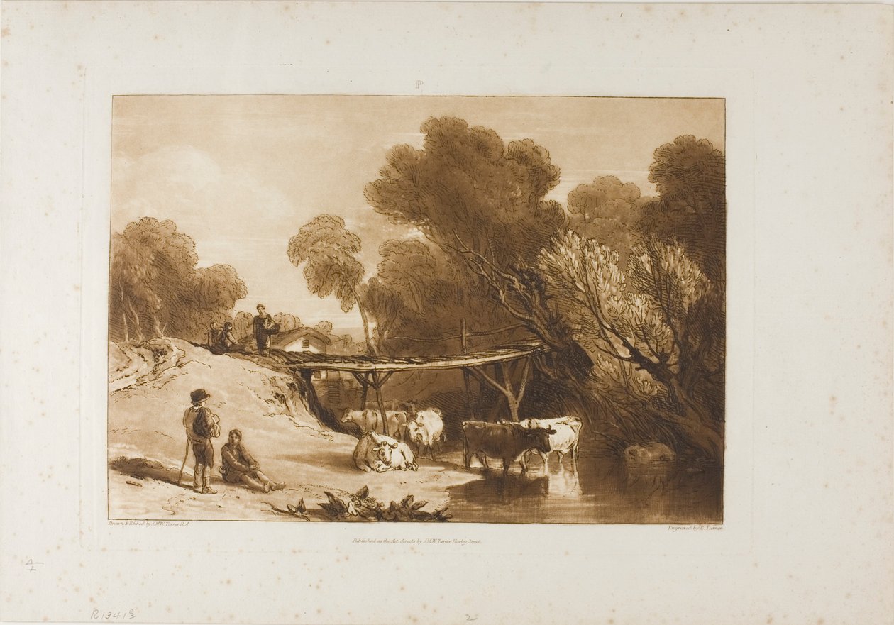 Ponte e Vacas, placa 2 do Liber Studiorum de Joseph Mallord William Turner