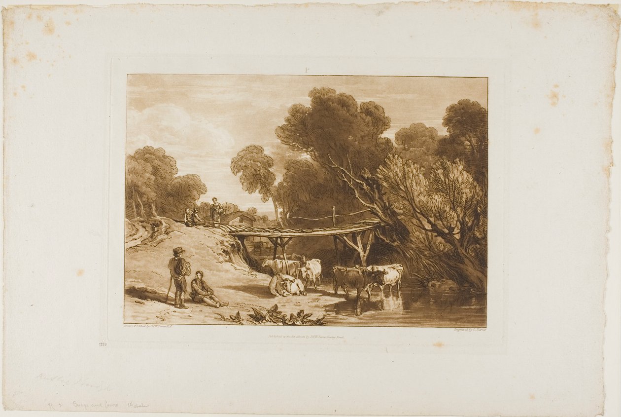 Ponte e Vacas, placa 2 do Liber Studiorum de Joseph Mallord William Turner