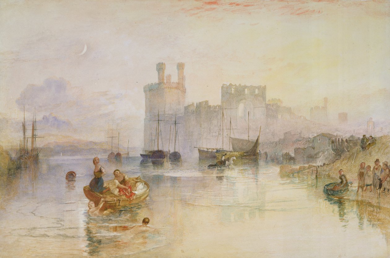 Castelo de Caernarvon, c.1833 (aquarela sobre grafite) de Joseph Mallord William Turner