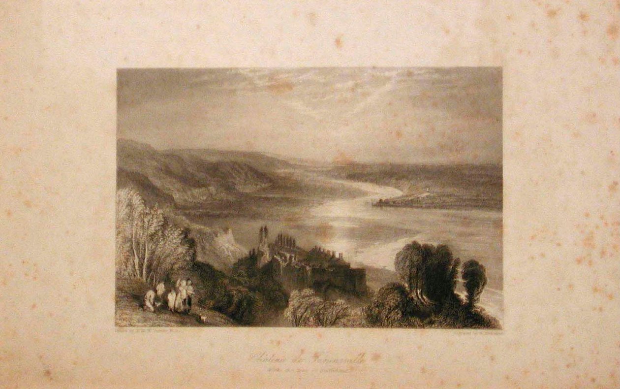 Castelo de Tancarville com a cidade de Quilleboeuf de Joseph Mallord William Turner
