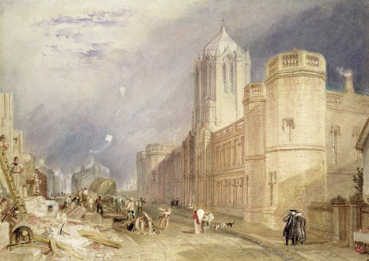Igreja de Cristo, Oxford (wc no papel) de Joseph Mallord William Turner