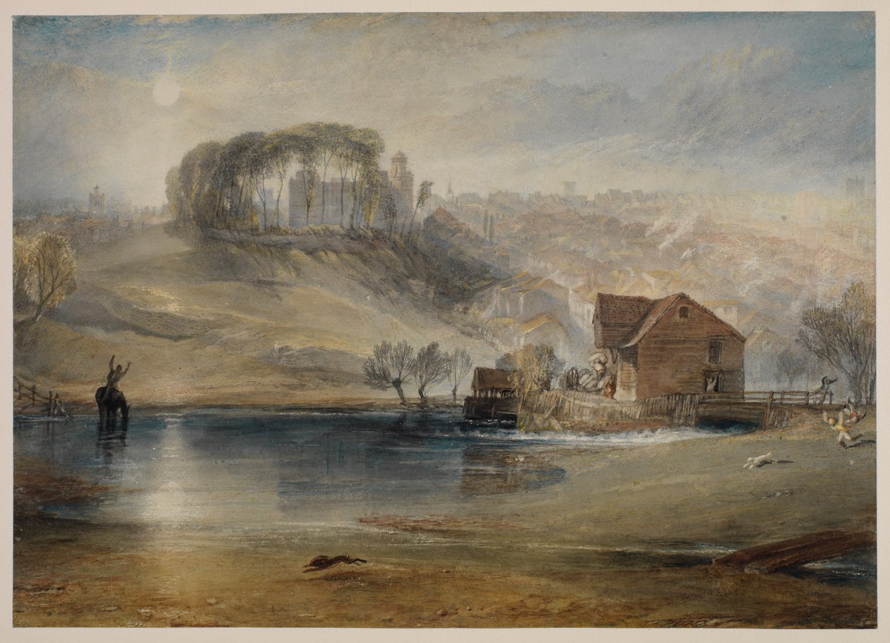 Colchester, Essex, c.1825-26 (lápis, aquarela, cor do corpo e raspagem em papel tecido, agora colocado em tecido japonês) de Joseph Mallord William Turner
