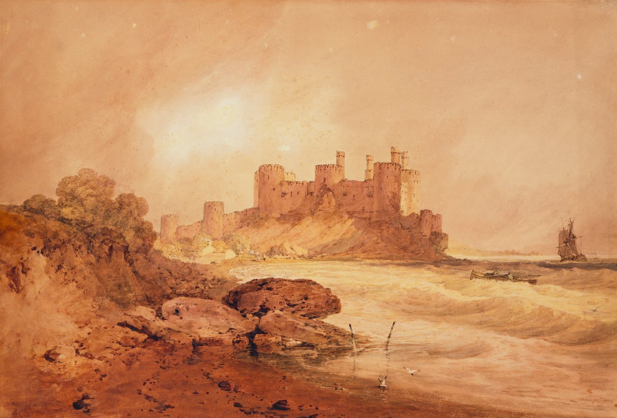 Castelo de Conway, Gales do Norte, c.1800 de Joseph Mallord William Turner