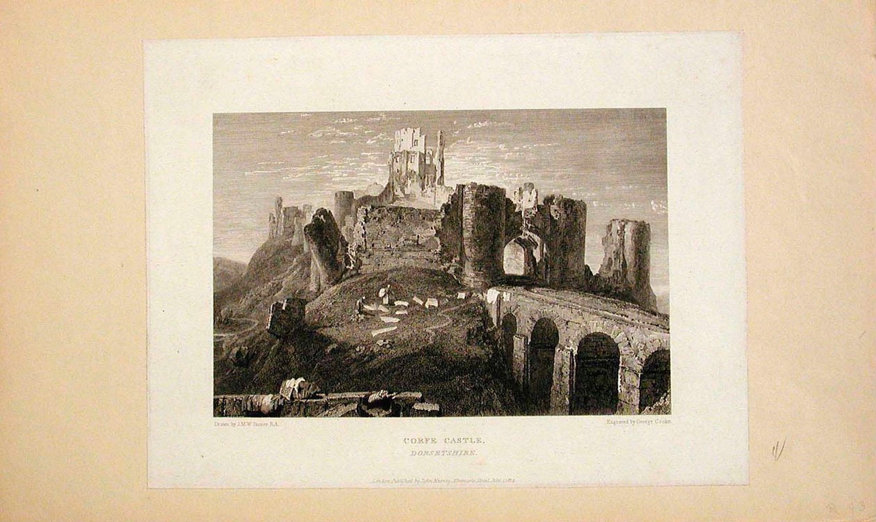 Castelo de Corfe, Dorsetshire de Joseph Mallord William Turner
