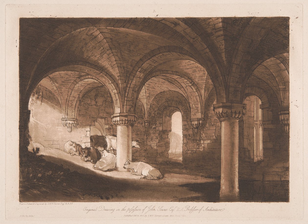 Cripta da Abadia de Kirkstall de Joseph Mallord William Turner