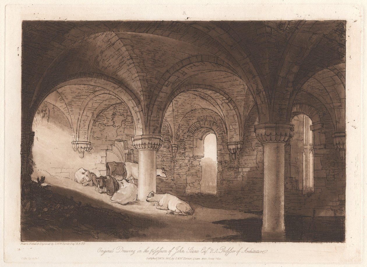 Cripta da abadia de Kirkstall de Joseph Mallord William Turner