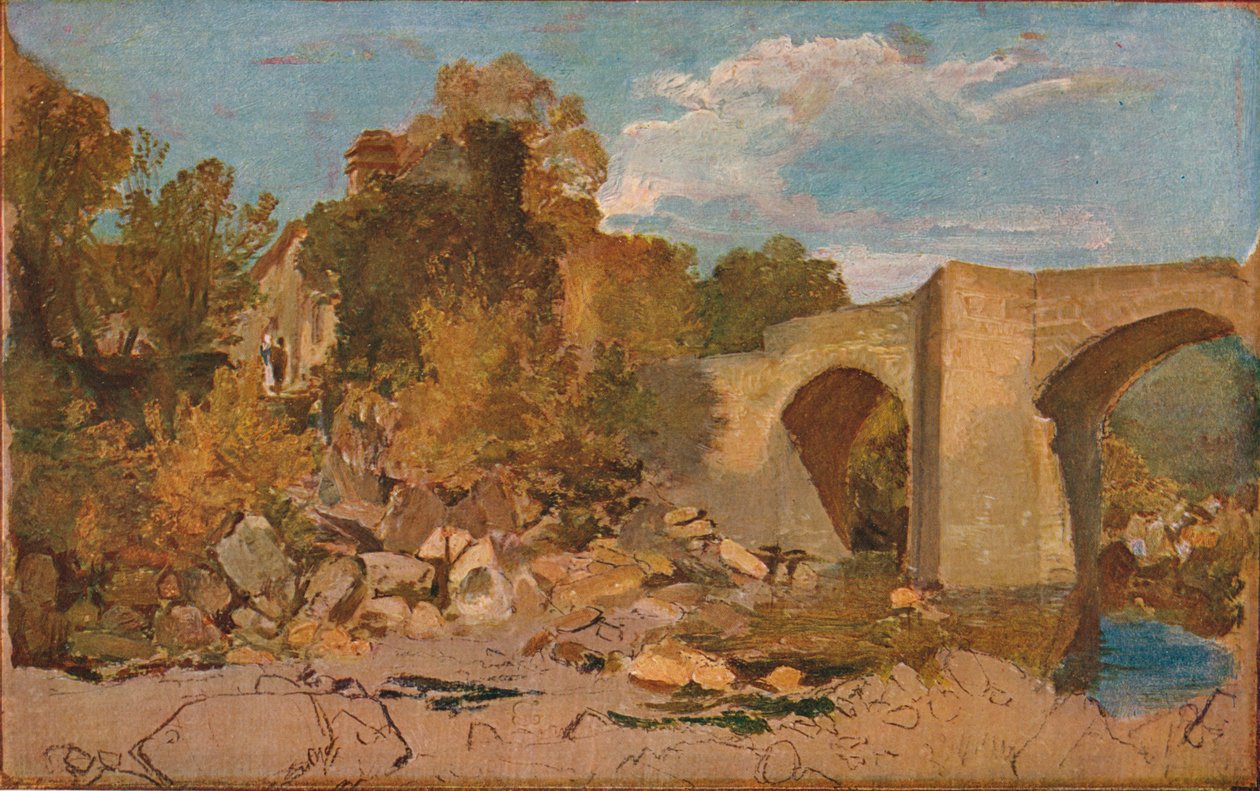 Ponte de Devonshire com chalé, 1813 de Joseph Mallord William Turner