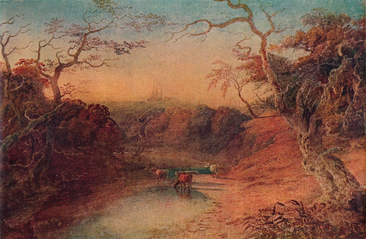 Vista distante da Catedral de Lichfield, 1909 de Joseph Mallord William Turner