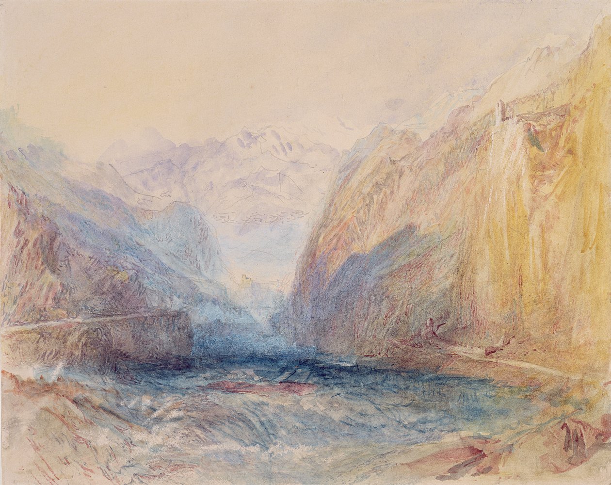 Vale de Domleschg, perto de Rothenbrunnen, em direção a Rhazuns de Joseph Mallord William Turner