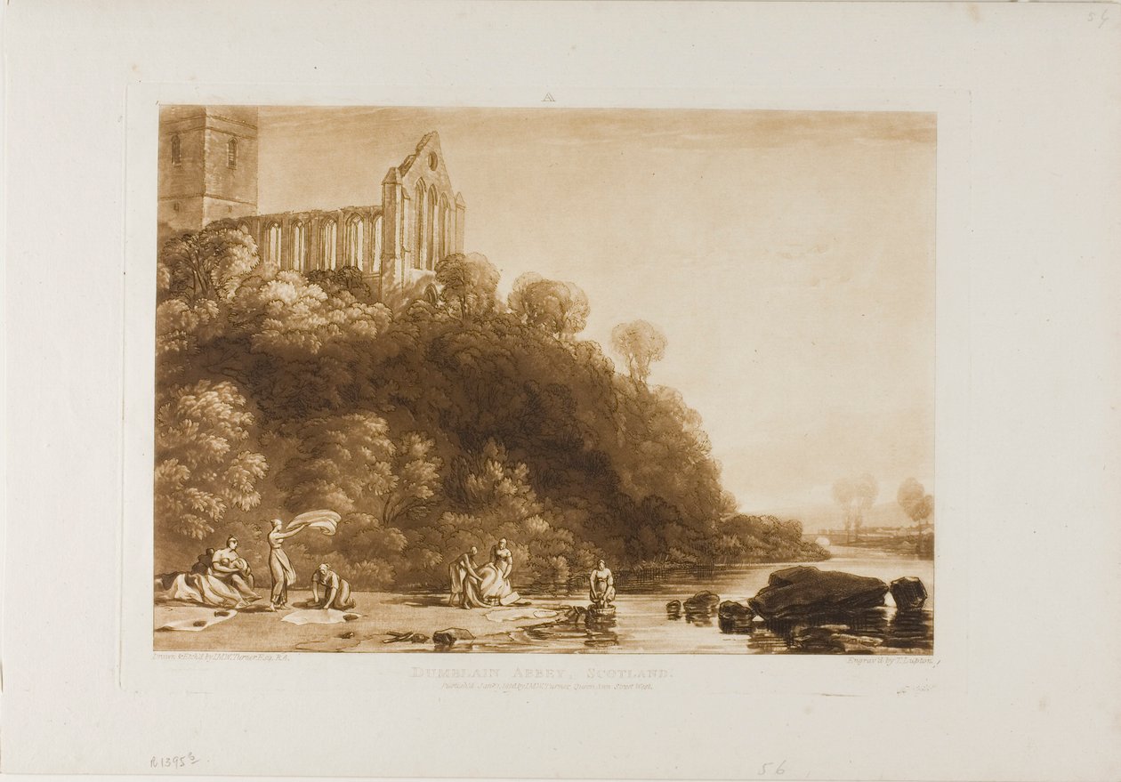Dumblain Abbey, placa 56 do Livro de Estudos de Joseph Mallord William Turner