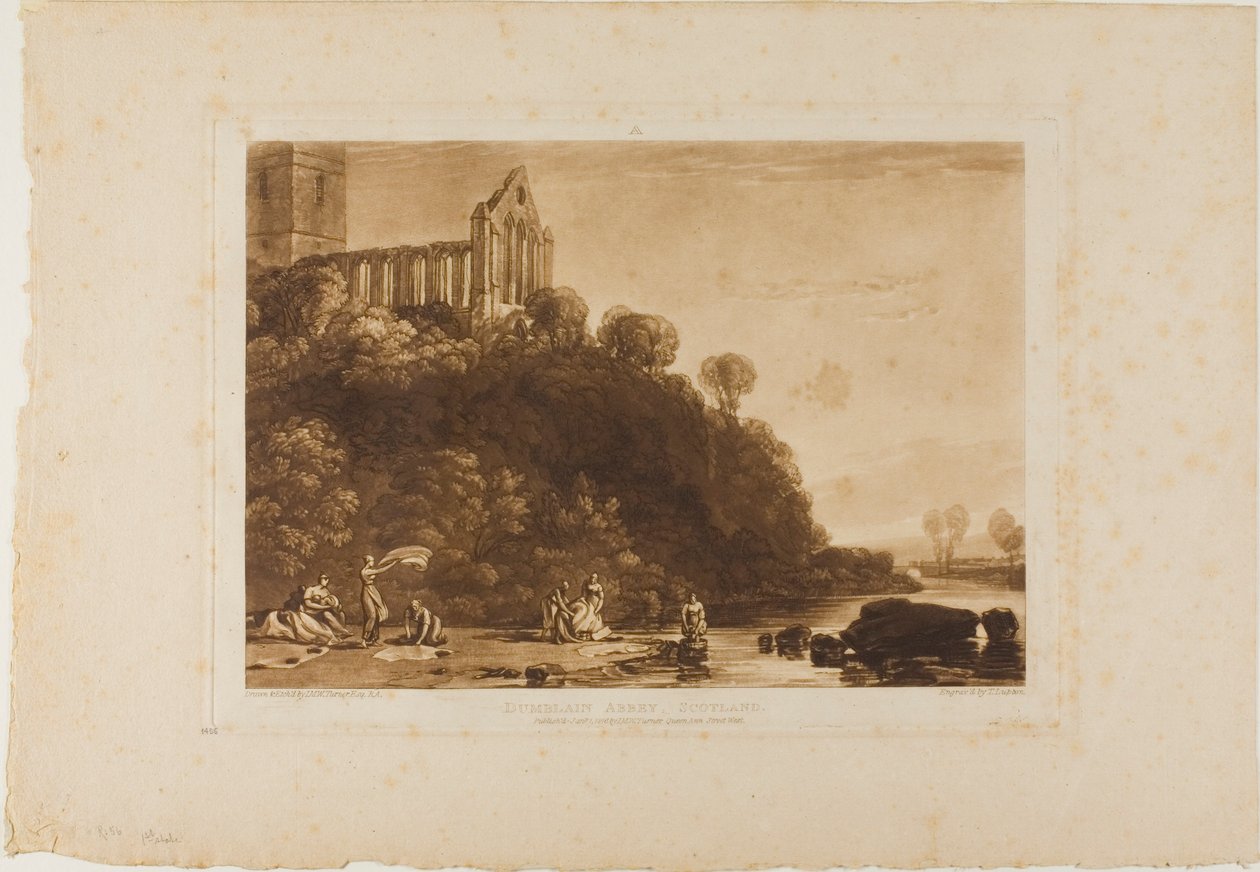 Dumblain Abbey, placa 56 do Livro de Estudos de Joseph Mallord William Turner