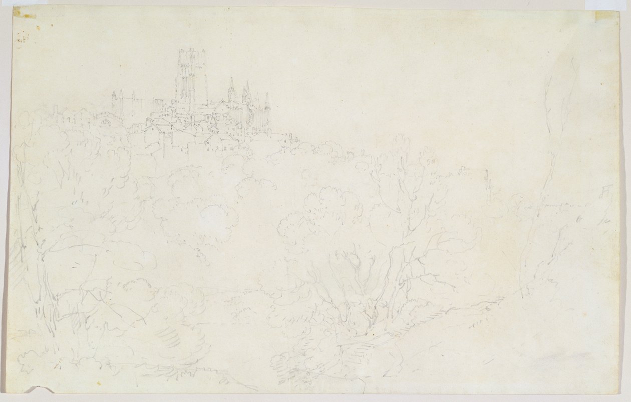 Durham, c.1801 (lápis sobre papel) de Joseph Mallord William Turner