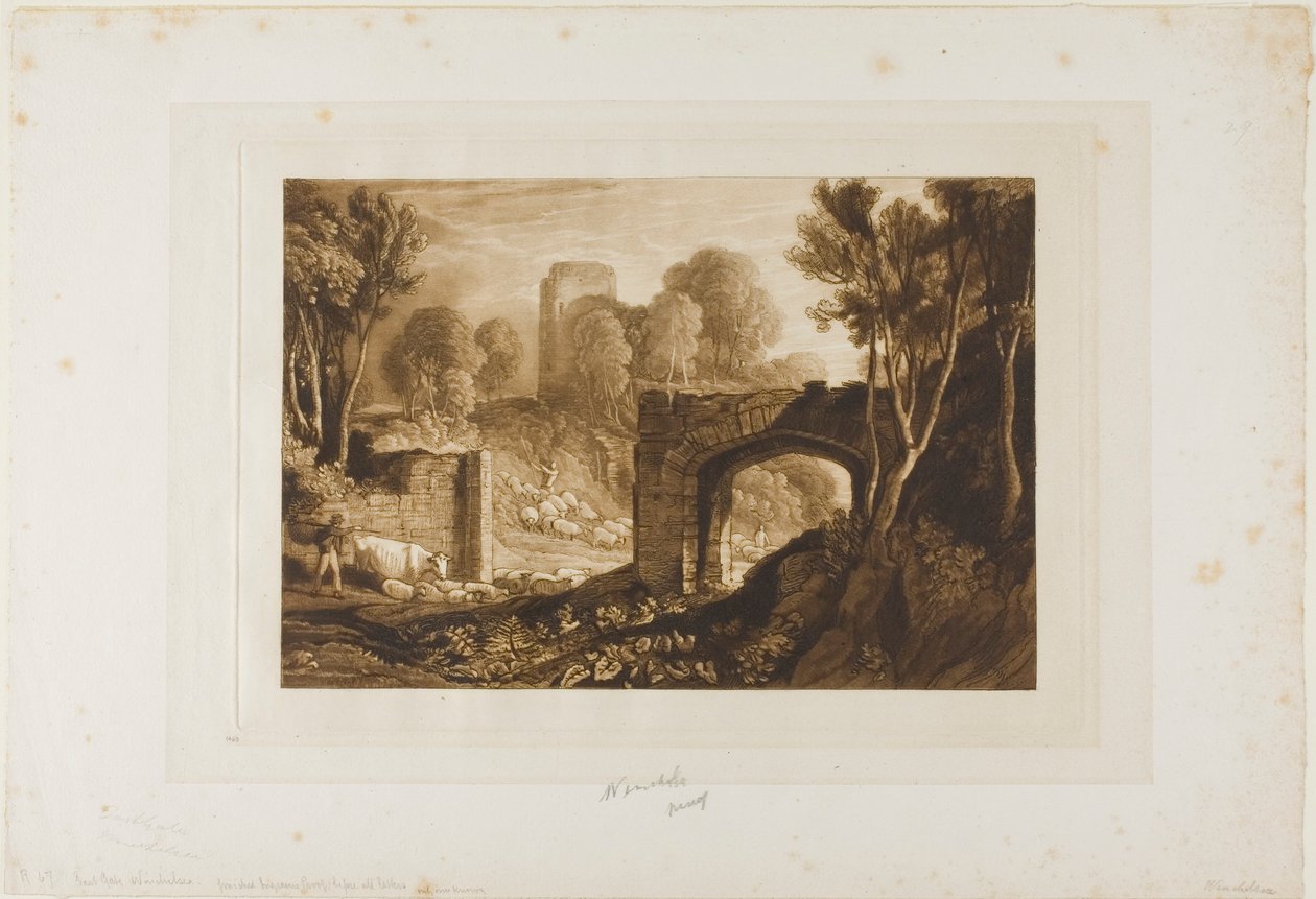 East Gate, Winchelsea, placa 67 do Liber Studiorum de Joseph Mallord William Turner