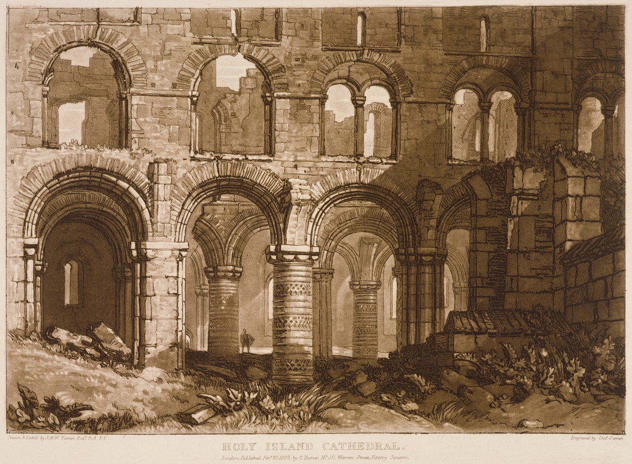 F.11.I Catedral da Santa Ilha, do &39;Liber Studiorum&39;, gravada por Charles Turner, 1808 de Joseph Mallord William Turner