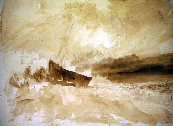 Números de um barco içado para a praia em Brighton de Joseph Mallord William Turner