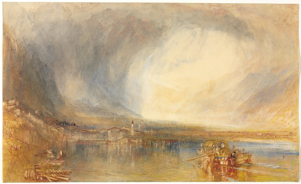 Flüelen, a partir do Lago de Lucerna de Joseph Mallord William Turner