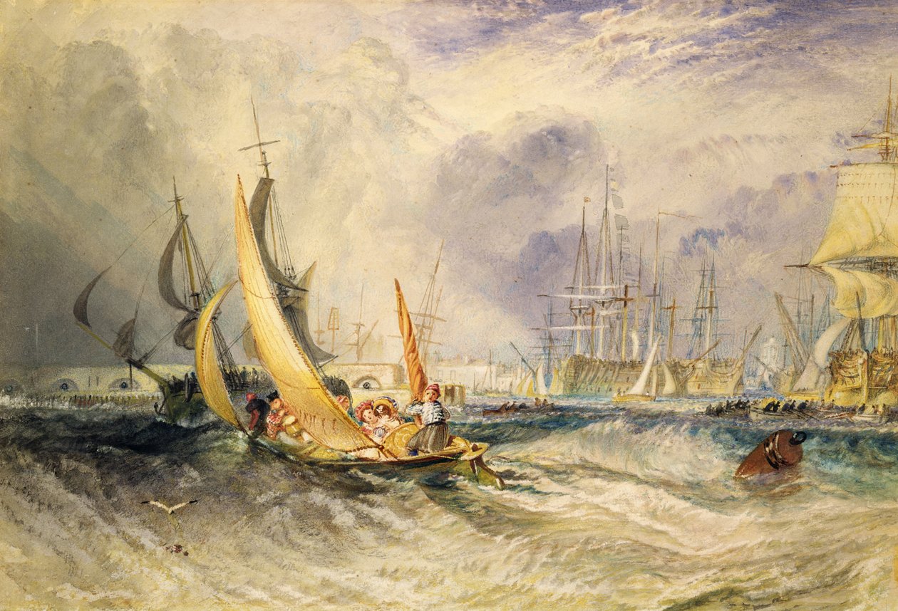 Gosport: a entrada para o porto de Portsmouth (wc no papel) de Joseph Mallord William Turner