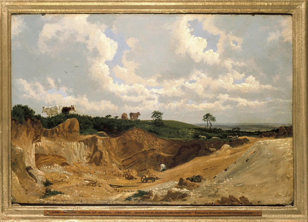 Gravel Pit em Shotover Hill, perto de Oxford, c. 1818 (óleo no moinho) de Joseph Mallord William Turner