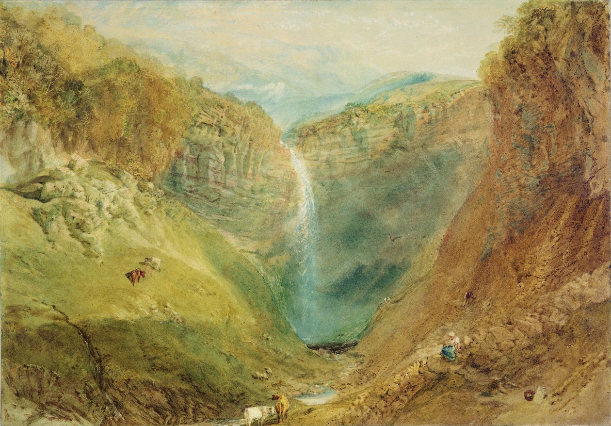Hardraw Fall, Yorkshire, c.1820 de Joseph Mallord William Turner
