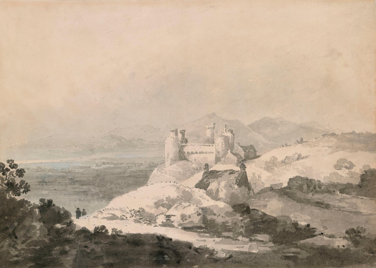 Castelo de Harlech, País de Gales, visto do sul de Joseph Mallord William Turner