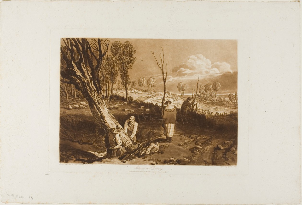 Hedging and Ditching, placa 47 do Liber Studiorum de Joseph Mallord William Turner