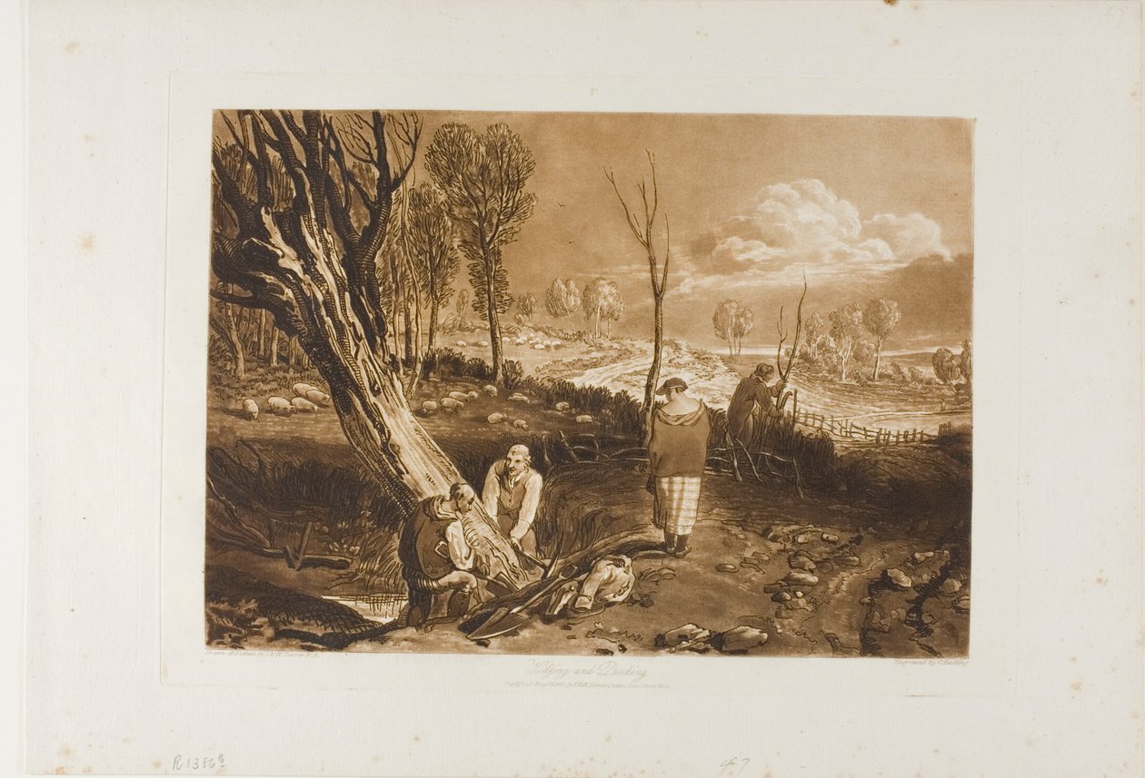 Hedging and Ditching, placa 47 do Liber Studiorum de Joseph Mallord William Turner
