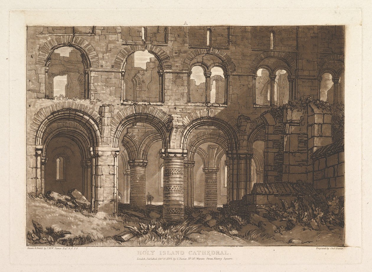 Catedral da Ilha Santa Liber Studiorum, parte III, chapa 11, 20 de fevereiro de 1808. de Joseph Mallord William Turner
